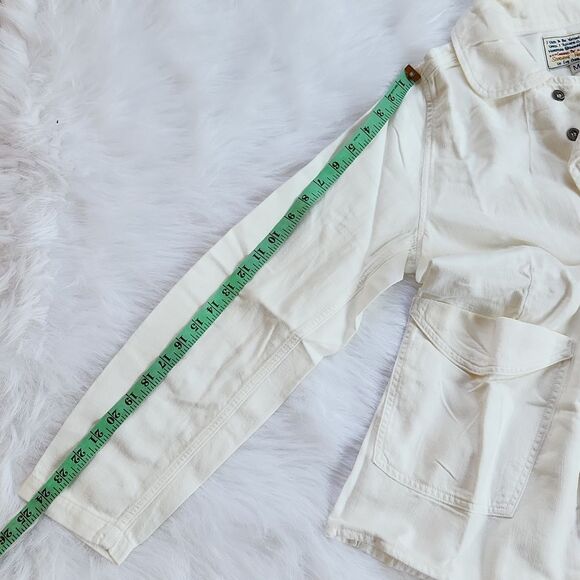 NWT Sandrine Rose -967 x Free People Empire Jacket Utility Shirt White Medium - Picture 9 of 10